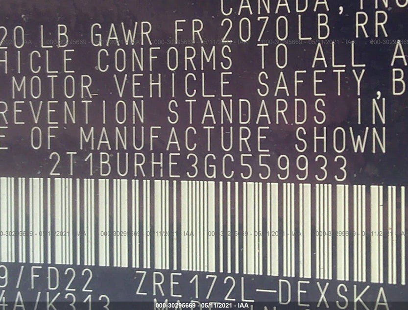 2T1BURHE3GC559933