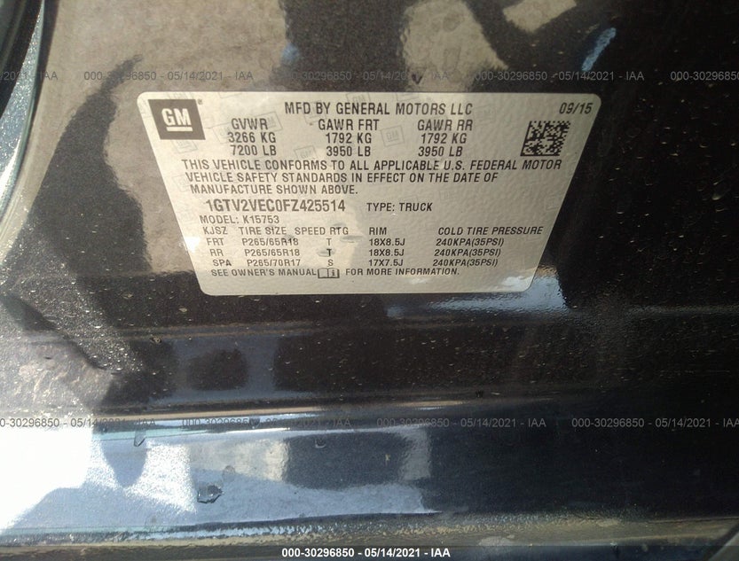 1GTV2VEC0FZ425514