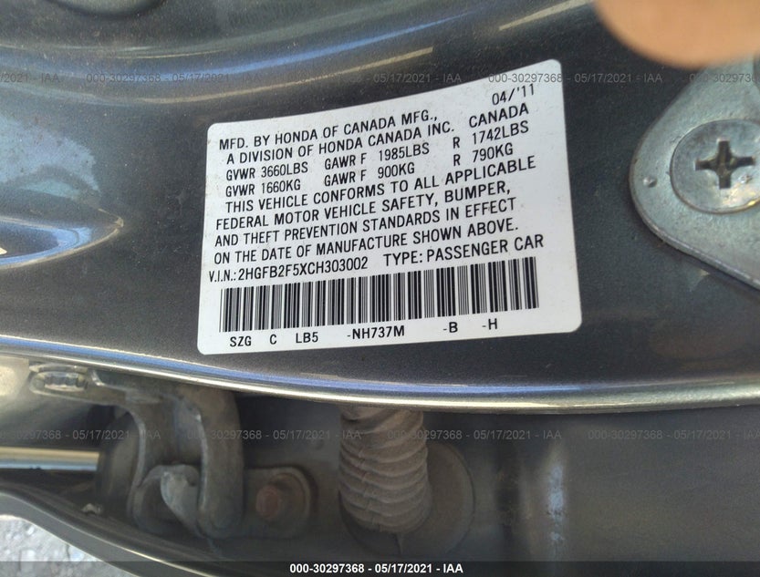 2HGFB2F5XCH303002