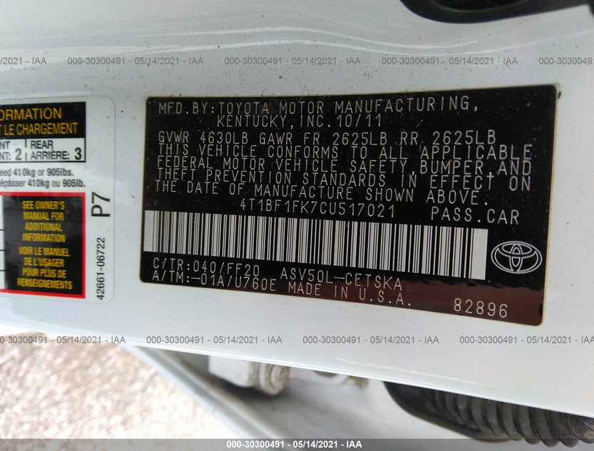 4T1BF1FK7CU517021