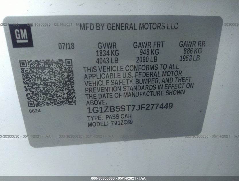 1G1ZB5ST7JF277449