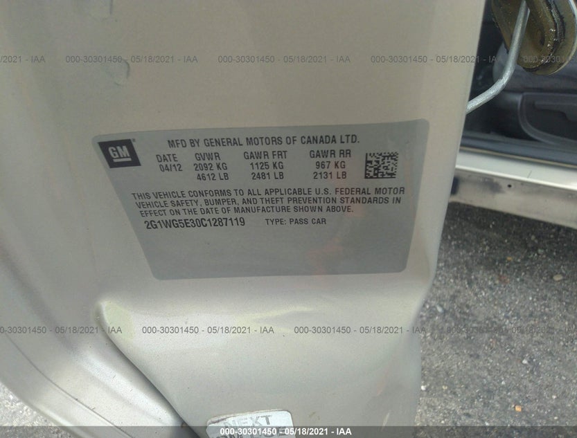 2G1WG5E30C1287119
