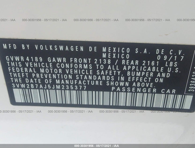 3VW2B7AJ5JM235377