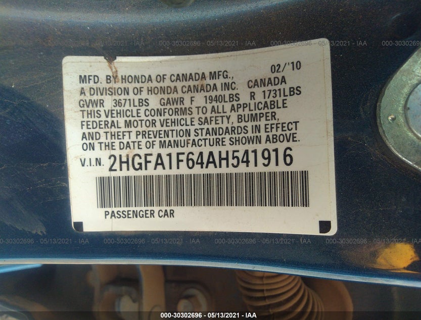 2HGFA1F64AH541916