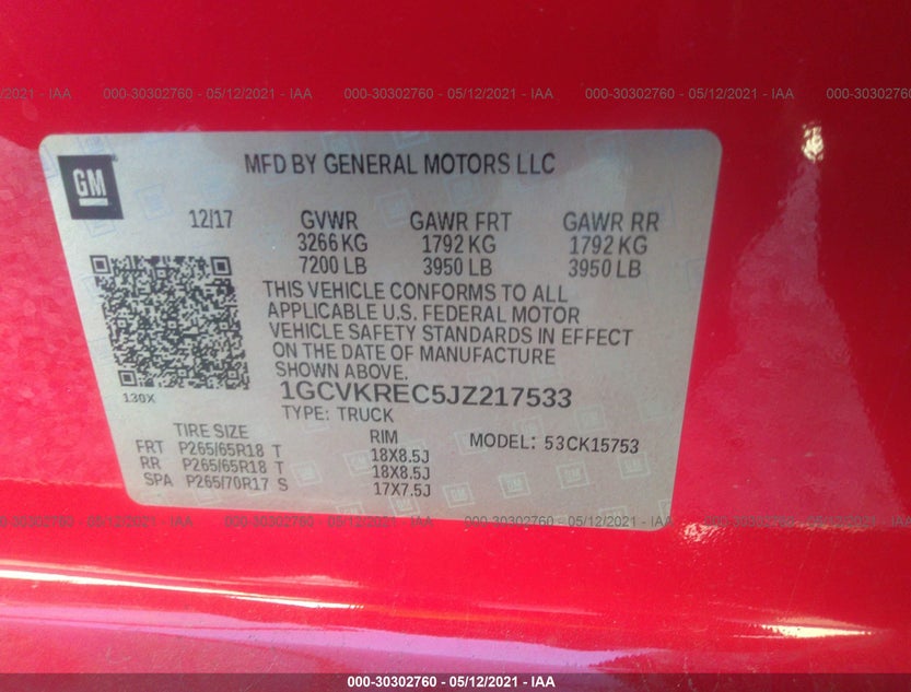 1GCVKREC5JZ217533