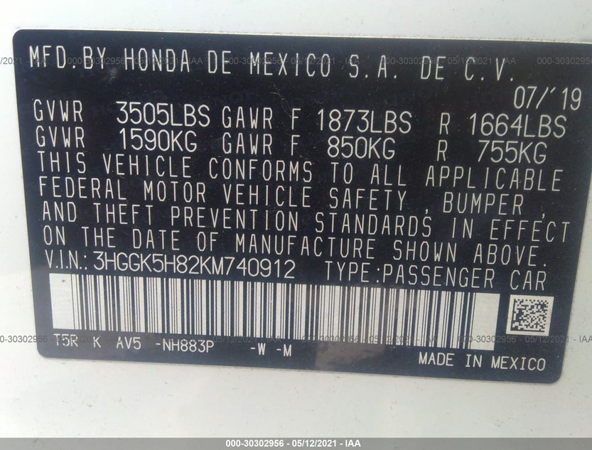 3HGGK5H82KM740912