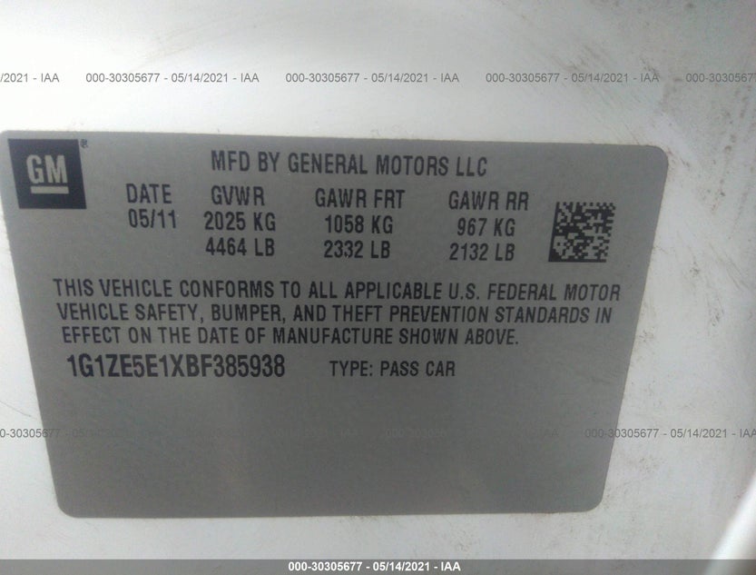 1G1ZE5E1XBF385938