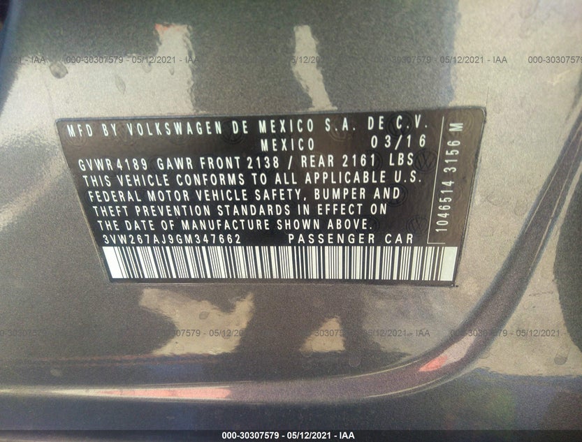3VW267AJ9GM347662