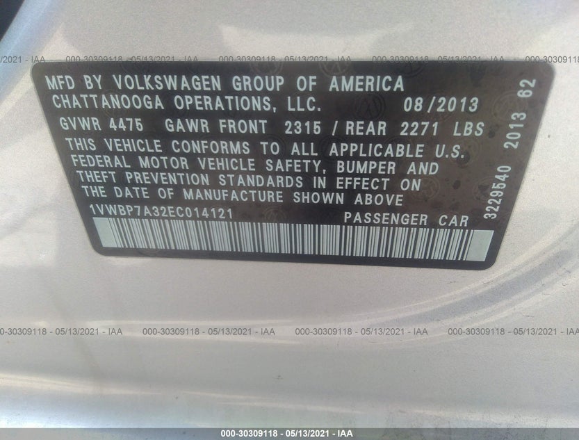 1VWBP7A32EC014121