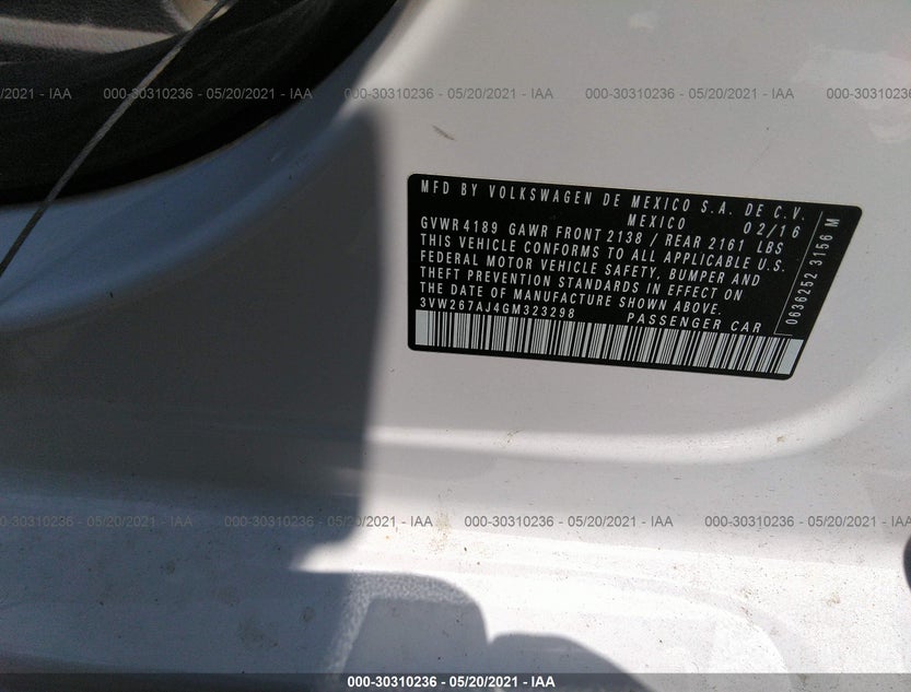 3VW267AJ4GM323298