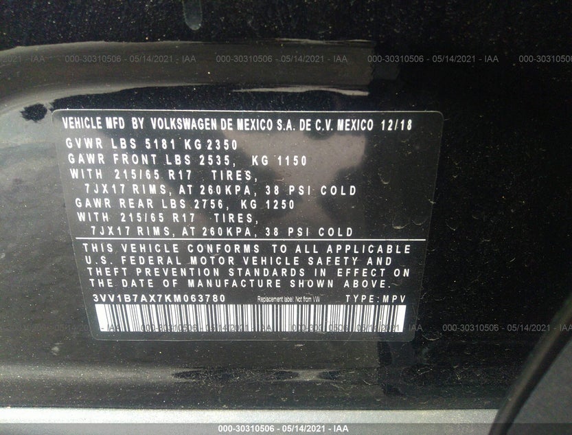 3VV1B7AX7KM063780