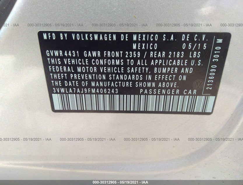 3VWLA7AJ9FM406243