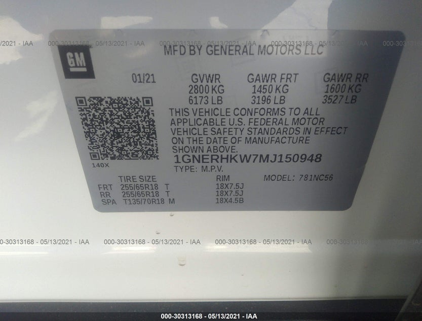 1GNERHKW7MJ150948