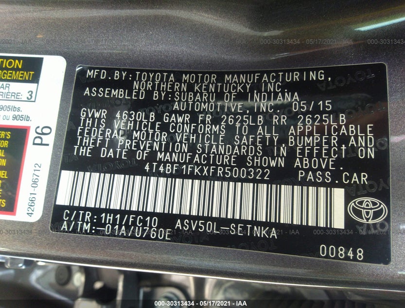 4T4BF1FKXFR500322