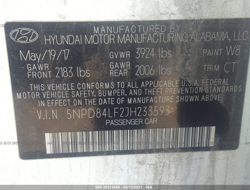 5NPD84LF2JH233593