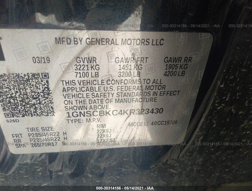 1GNSCBKC4KR323430