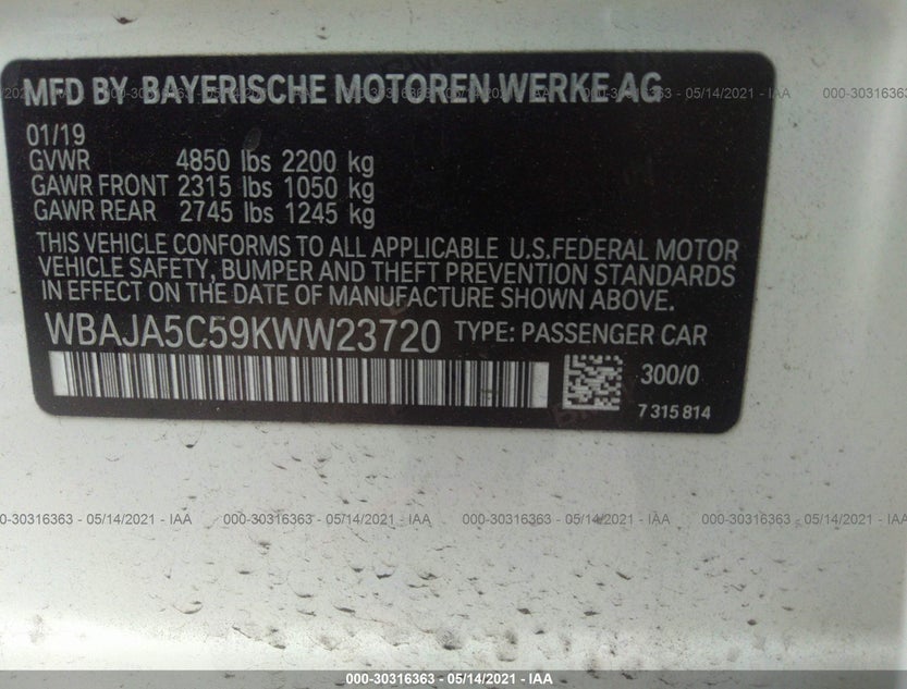 WBAJA5C59KWW23720