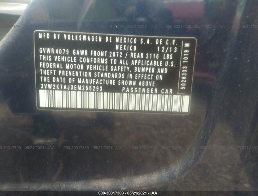3VW2K7AJ3EM255293