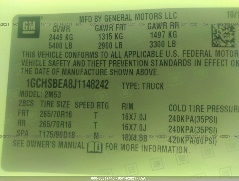1GCHSBEA8J1148242