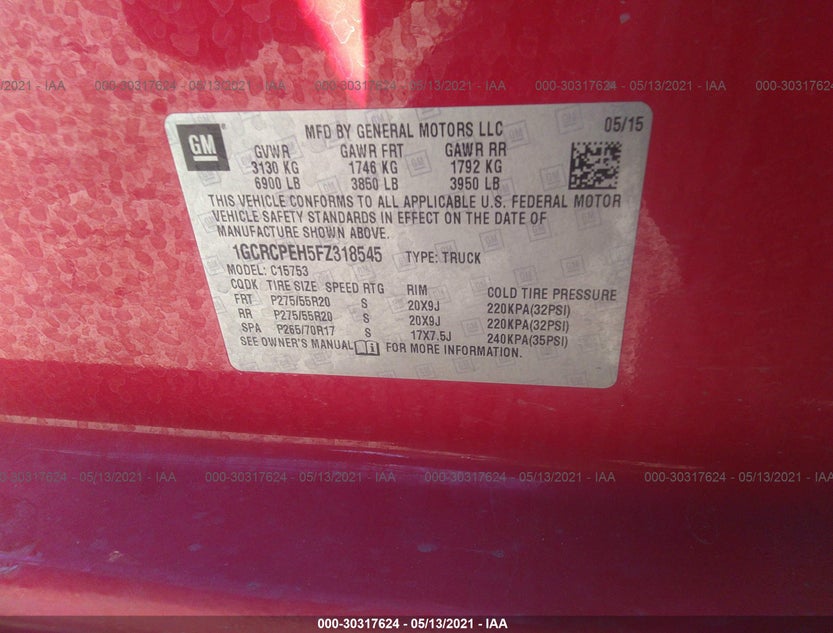 1GCRCPEH5FZ318545