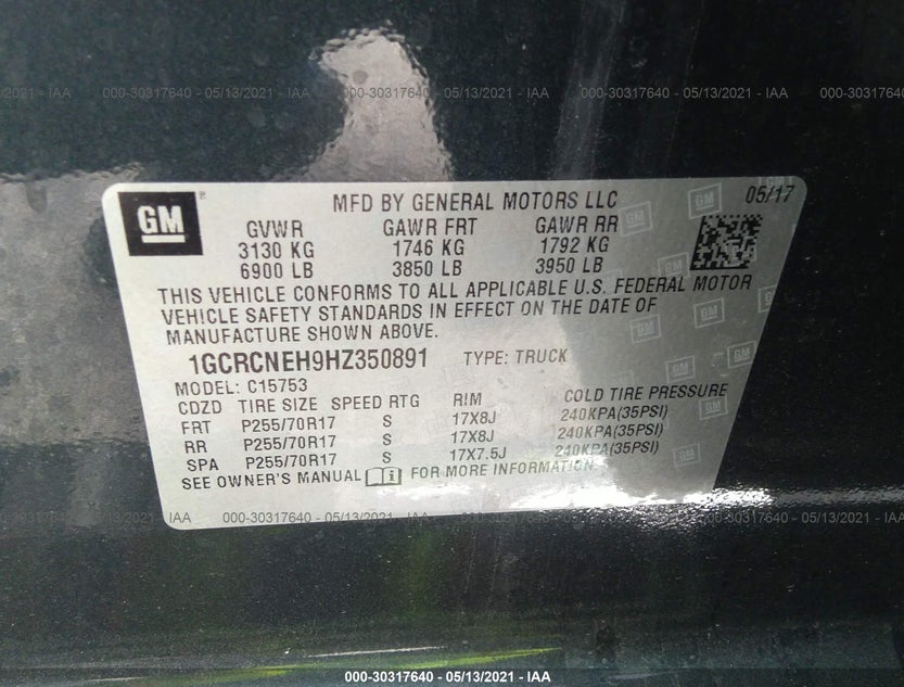 1GCRCNEH9HZ350891