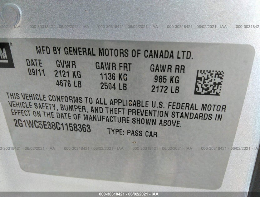 2G1WC5E38C1158363