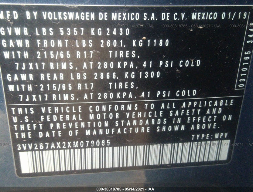 3VV2B7AX2KM079065