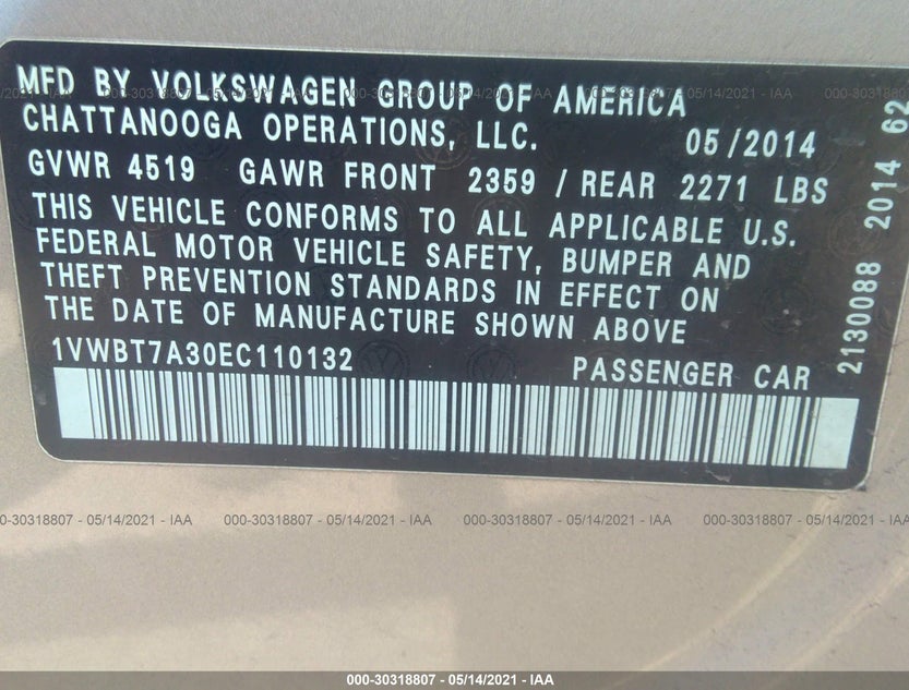 1VWBT7A30EC110132