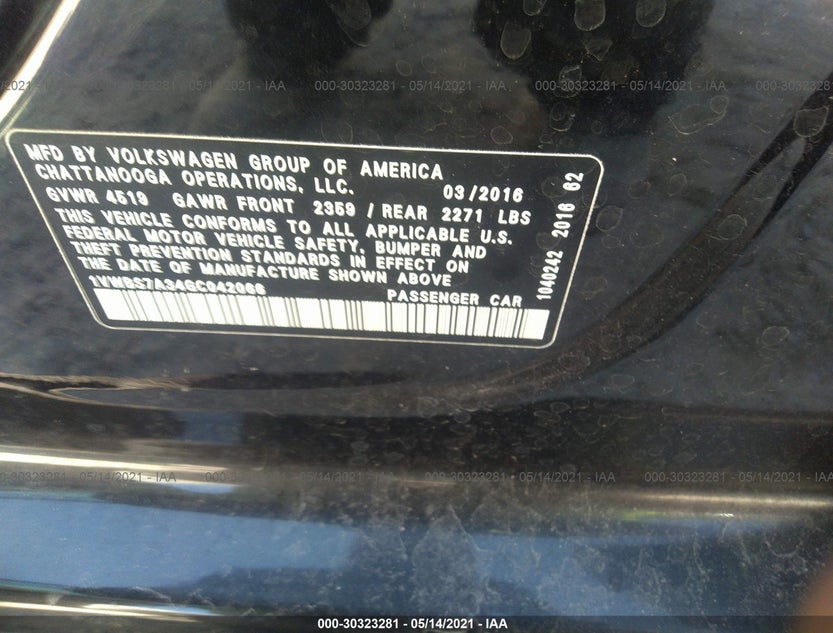 1VWBS7A34GC042066