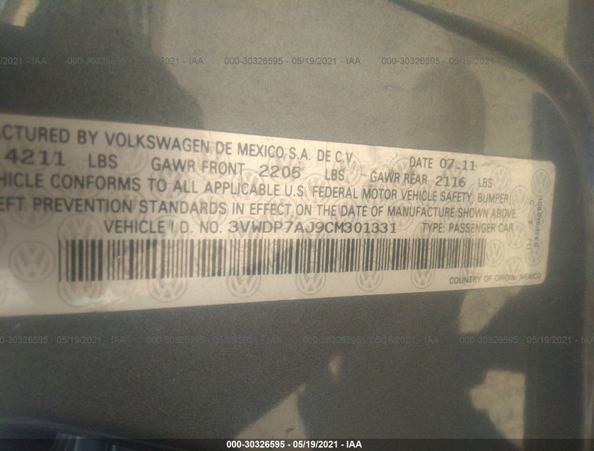 3VWDP7AJ9CM301331