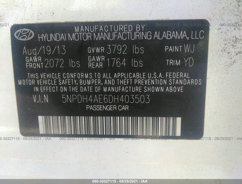 5NPDH4AE6DH403503