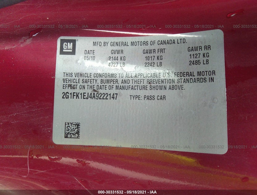 2G1FK1EJ4A9222147
