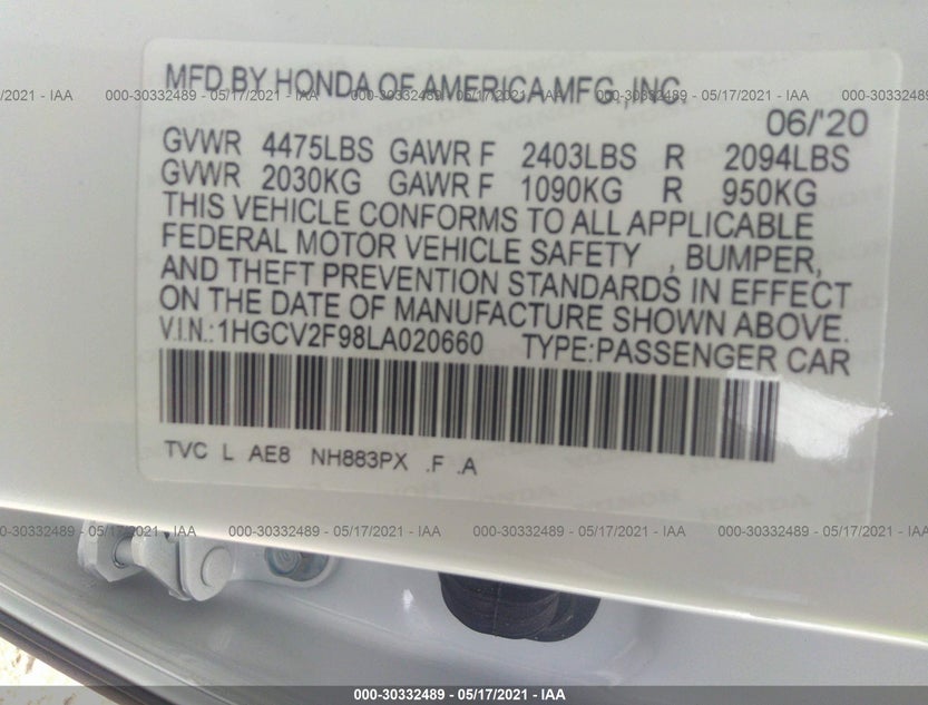 1HGCV2F98LA020660