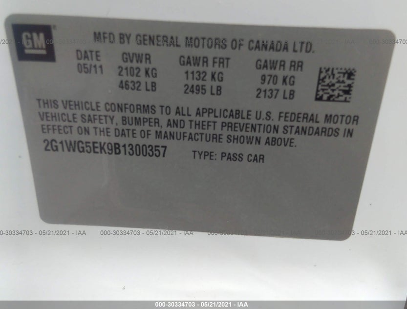 2G1WG5EK9B1300357
