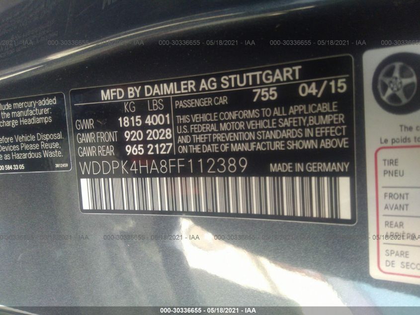 VIN WDDPK4HA8FF112389 2015 Mercedes-Benz SLK-Class,... no.9