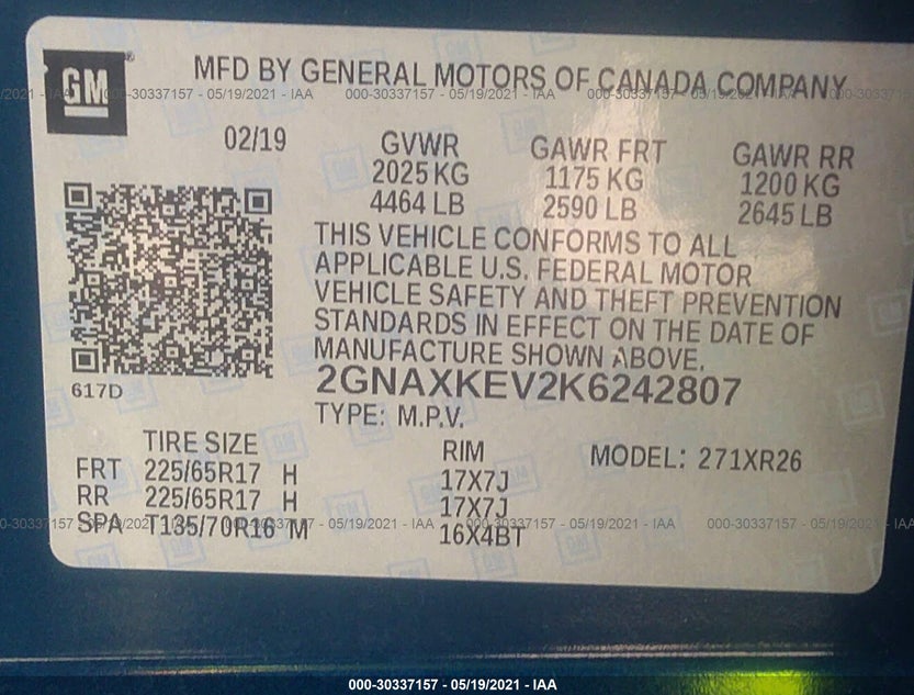 2GNAXKEV2K6242807