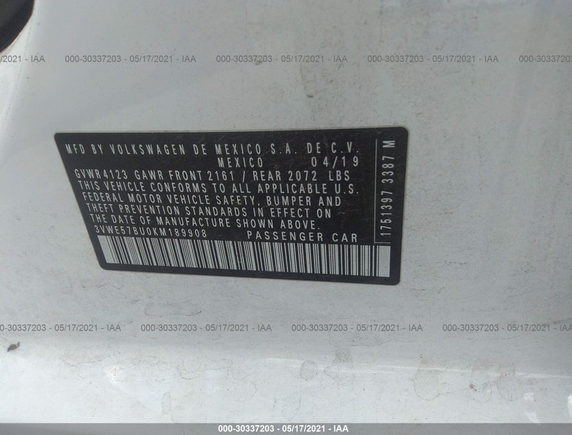 3VWE57BU0KM189908