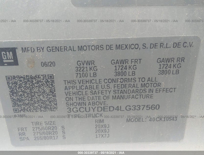 3GCUYDED4LG337560