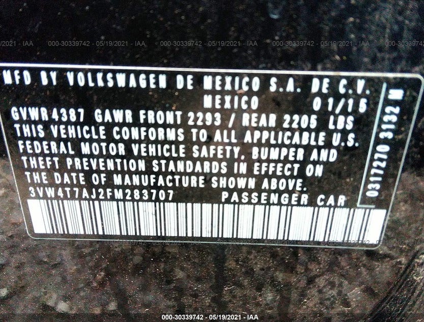 3VW4T7AJ2FM283707