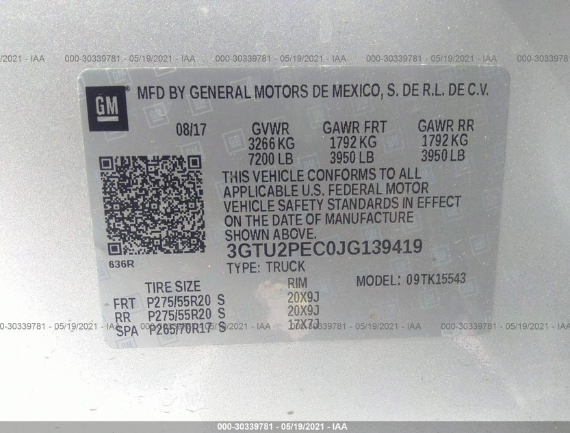 3GTU2PEC0JG139419