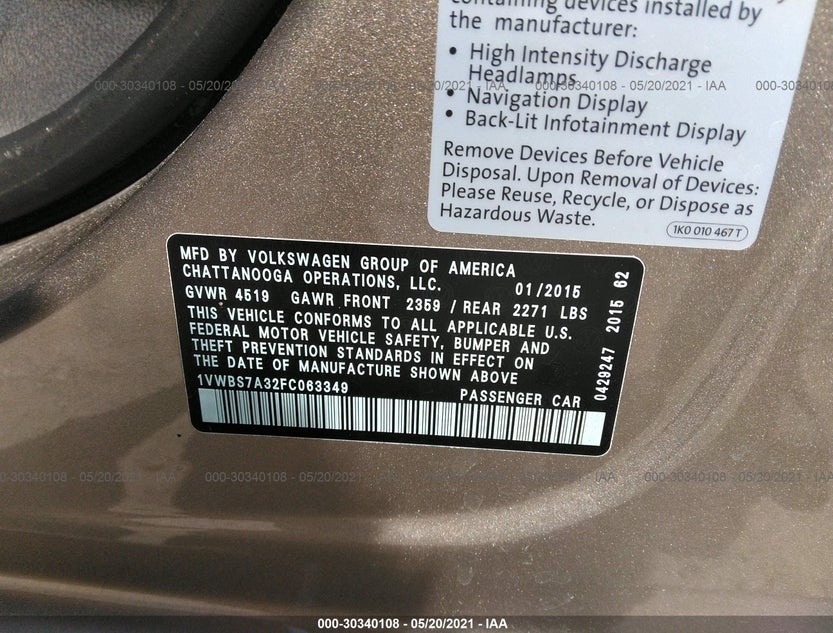 1VWBS7A32FC063349