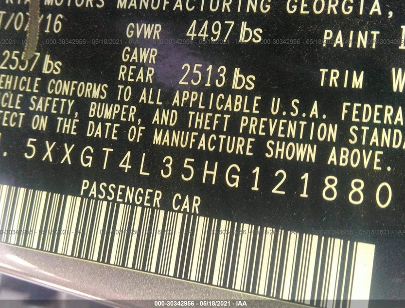 5XXGT4L35HG121880