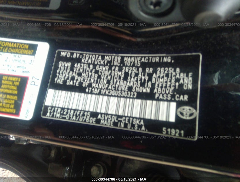 4T1BF1FK3GU530323