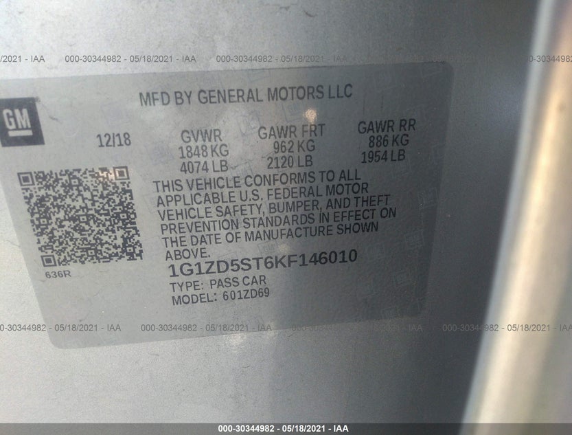 1G1ZD5ST6KF146010