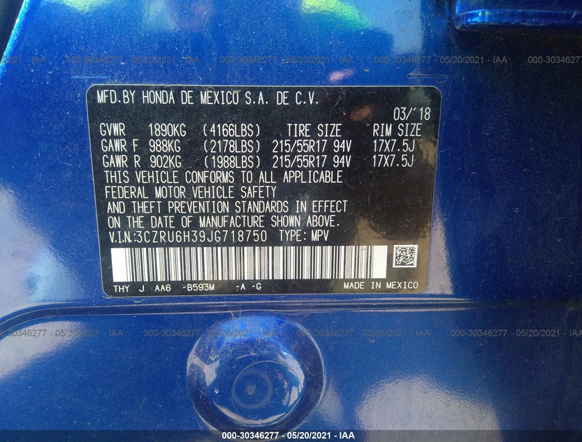 3CZRU6H39JG718750