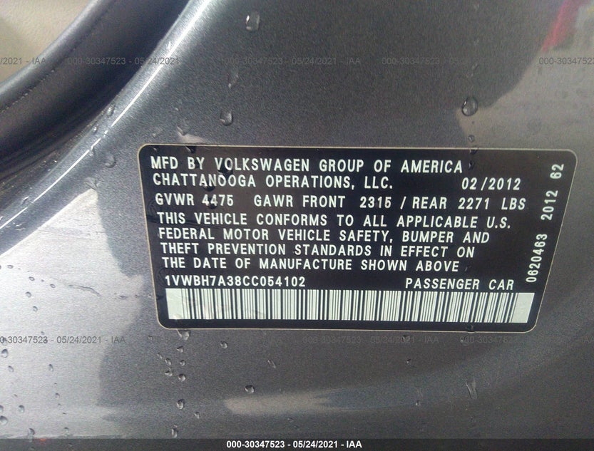 1VWBH7A38CC054102