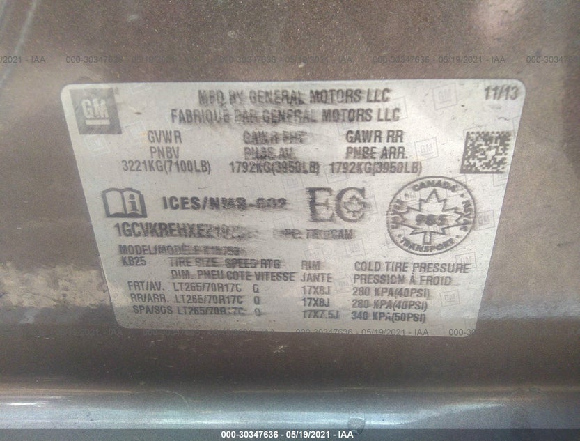 1GCVKREHXEZ197815