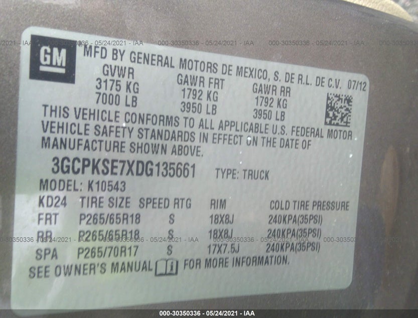 3GCPKSE7XDG135661