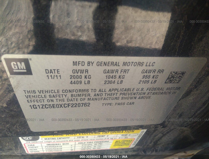 1G1ZC5E0XCF220762