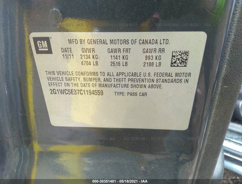 2G1WC5E37C1194559